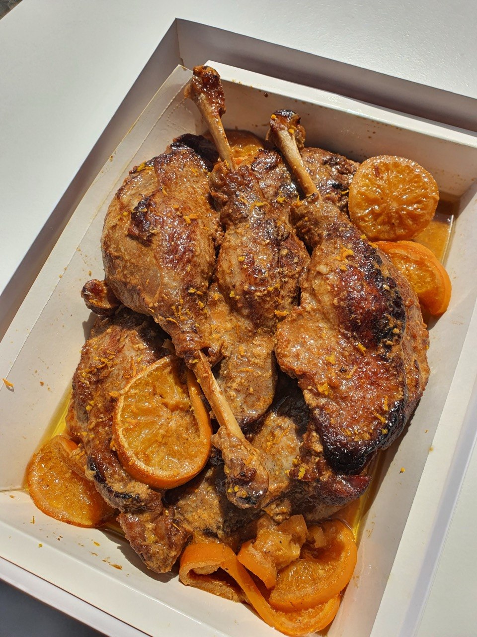 Гусиные ножки в апельсиновом соусе